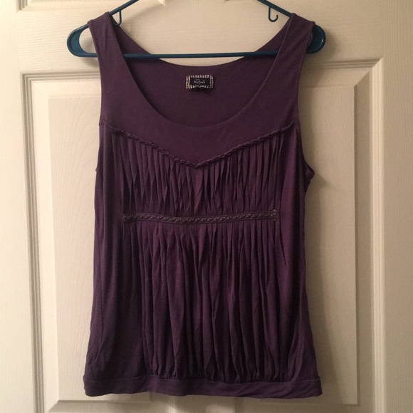 Anthropologie Rails Purple Pleated Jersey Tank - Picture 3 of 8